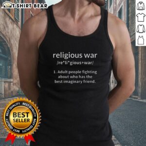 Alt Text: Original Religious War Definition tank top featuring a creative design and vibrant colors for fans of unique apparel.