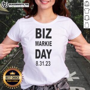 Stylish ladies tee from Nice Biz Markie Day event on 8/31/23, showcasing vibrant colors and trendy design.