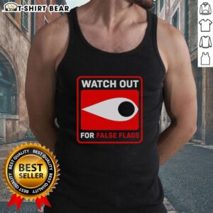 Top Watch Out For False Flags Eye Tank Top featuring a bold graphic design, perfect for casual summer wear.