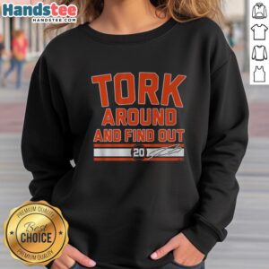 Premium Spencer Torkelson 'Tork Around and Find Out' sweatshirt featuring stylish design and comfortable fit.