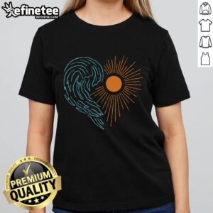 Pretty Ocean Heart Ladies Tee featuring a vibrant ocean-themed heart design on a stylish women's shirt.