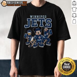 Pretty Winnipeg Jets Disney Team ice hockey T-shirt featuring vibrant graphics and a stylish design for fans.