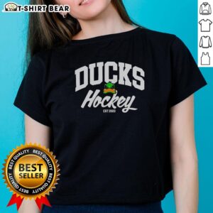 Pretty Melbourne Ducks Hockey Club Est 2022 ladies tee showcasing vibrant design and team spirit in a stylish cut.