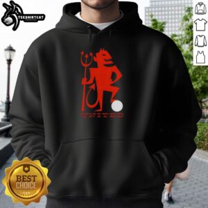 Original United Red Devil Hoodie featuring bold logo and comfortable fabric, perfect for fans of Manchester United.