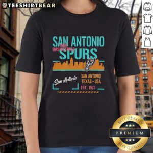Premium San Antonio Spurs basketball ladies tee, featuring the team's logo and established date 1973, ideal for fans.