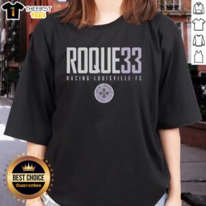 Nice Roque 33 Racing Louisville FC ladies tee featuring vibrant team colors and stylish design for fans.