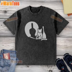 Alt Text: Awesome What Cat Fxxk Washed T-Shirt featuring a playful cat graphic on a stylish, relaxed fit design.