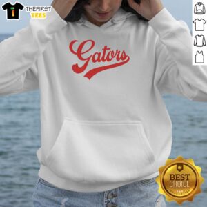 Pretty Gators School Spirit mascot logo on a team sports hoodie, showcasing vibrant colors and team pride.