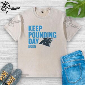 Premium Keep Pounding Day 2026 Carolina Panthers washed t-shirt featuring team colors and logo for passionate fans.