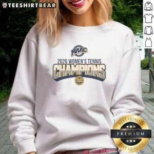2026 Quinnipiac University MAAC Women's Tennis Championship logo sweatshirt featuring vibrant colors and sporty design.