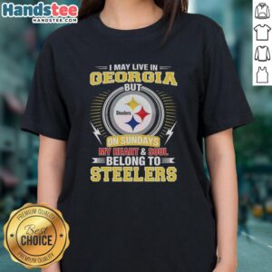 Official Pittsburgh Steelers NFL ladies tee: 'My heart and soul belong to Steelers' on display, perfect for game day.