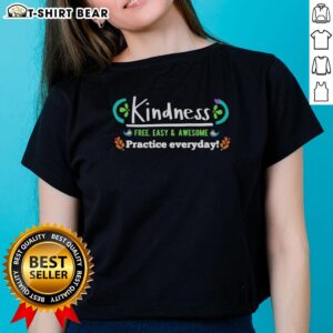 Vintage ladies tee featuring 'Top Kindness' design, perfect for easy, awesome daily practice of kindness.