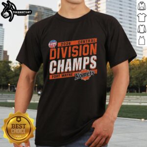 Vintage Fort Wayne Komets ECHL Central Division Champions 2026 T-shirt featuring bold graphics and team colors.
