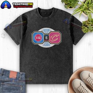 Alt Text: Good Detroit Pistons vs Cleveland Cavaliers 2026 NBA Playoffs Eastern Conference Semifinals washed T-shirt design.