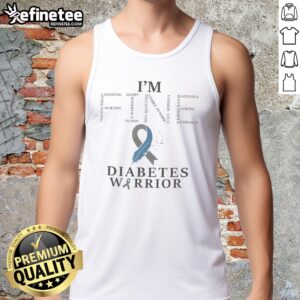 Alt Text: Official 'I'm Fine' Diabetes Warriors tank top, featuring bold text design for diabetes awareness and support.