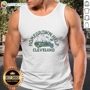 Alt Text: Funny Peoples Flag of Cleveland Homegrown Help 2026 Vintage Tank Top featuring a playful design and vibrant colors.
