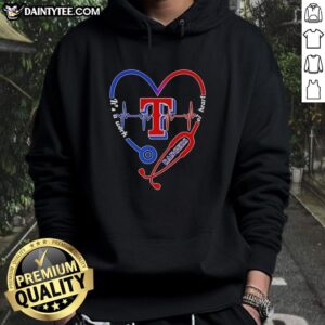 Awesome Texas Rangers Stethoscope Heartbeat hoodie showcasing team spirit and love for baseball in a stylish design.