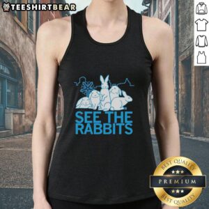 Premium See The Rabbits Blue Vintage Tank Top featuring a retro design and comfortable fit, perfect for casual outfits.