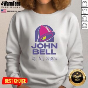Alt Text: Premium John Bell Up All Night Vintage Sweatshirt featuring a classic design and soft fabric, perfect for casual wear.