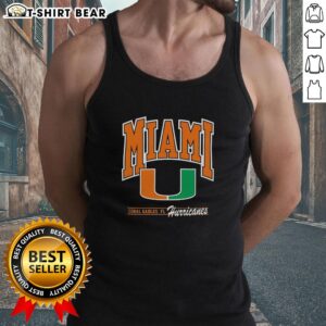 University of Miami Hurricanes tank top in Coral Gables, FL, featuring vibrant team colors and logo design.