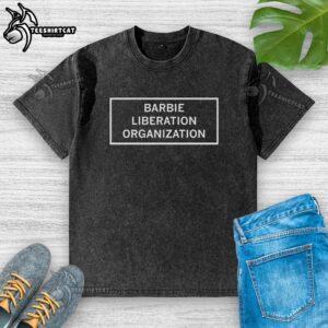 Good Barbie Liberation Organization washed t-shirt featuring a vibrant design promoting empowerment and individuality.