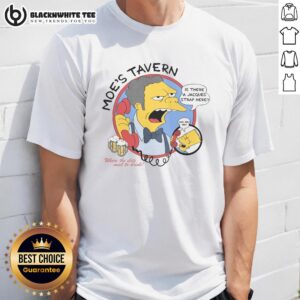 Top Moe's Tavern The Simpsons T-Shirt featuring iconic logo and vibrant colors, perfect for fans of the classic animated series.