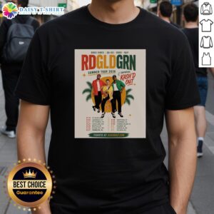 Alt Text: Top Rdgldgrn Good Vibes Go Go Rock Rap Band Summer Tour 2026 T-Shirt featuring vibrant graphics and tour details.