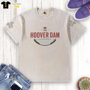 Premium Hoover Dam football washed t-shirt featuring a vintage design, perfect for fans and casual wear.