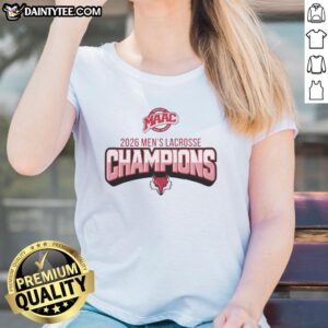 Awesome Marist Lacrosse 2026 Men's Lacrosse Champions Ladies Tee showcasing team pride and sporty design.