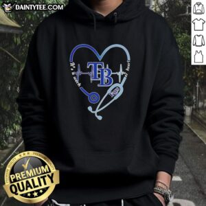 Awesome Tampa Bay Rays Stethoscope Heartbeat hoodie design, showcasing a creative blend of sports and healthcare themes.