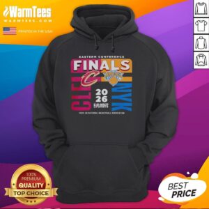 Alt Text: Cleveland Cavaliers vs New York Knicks hoodie for the 2025-26 Eastern Conference Finals NBA.