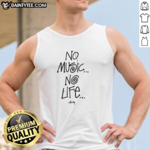 Nice Tower Records No Music No Life tank top featuring a bold graphic design, perfect for music lovers and fashion enthusiasts.