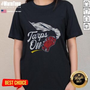 Nice St. Louis baseball tarps off ladies tee featuring vibrant team colors and stylish design for fans.
