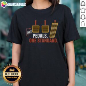 Official Three Pedals One Standard Ladies Tee featuring a stylish design perfect for casual wear and cycling enthusiasts.