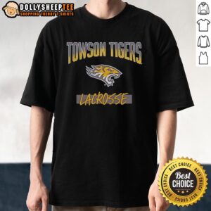 Vintage Good Towson Tigers X Lacrosse Hype V2 Logo T-Shirt featuring a bold design for passionate lacrosse fans.