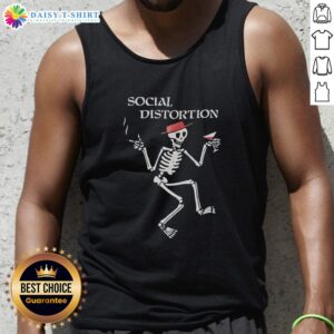 Awesome Social Distortion skeleton tank top featuring a vibrant design perfect for punk rock fans and summer wear.