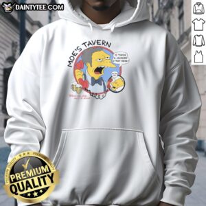 Funny Moes Tavern The Simpsons hoodie featuring iconic bar graphics and vibrant colors, perfect for fans of the show.