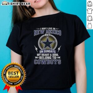 Alt Text: Top Dallas Cowboys NFL ladies tee from New Mexico, showcasing team pride and passion for Cowboys on Sundays.