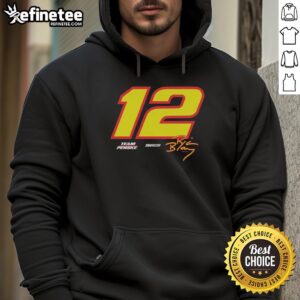 Vintage Ryan Blaney Team Penske 12 NASCAR hoodie featuring classic design from Hendrick Motorsports, perfect for fans.