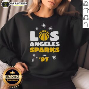 Alt Text: Good Los Angeles Sparks Star Power Est 97 Sweatshirt featuring vibrant team colors and stylish design for fans.