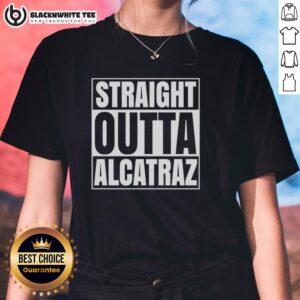 Good Straight Outta Alcatraz Prison Ladies Tee featuring bold graphic design perfect for stylish fans of prison history.