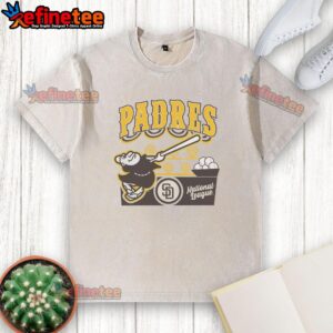 Alt Text: Premium Preschool Mitchell & Ness Cream San Diego Padres Step Back Up Washed T-Shirt for kids, stylish and comfortable.