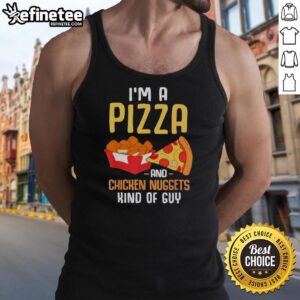 Funny tank top for pizza lovers featuring chicken nuggets design, perfect for foodies and casual wear.
