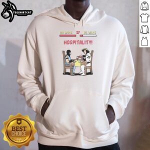 Nice Fighting Game Rivals At Dinner Hoodie featuring vibrant graphics of iconic characters in a playful dining scene.