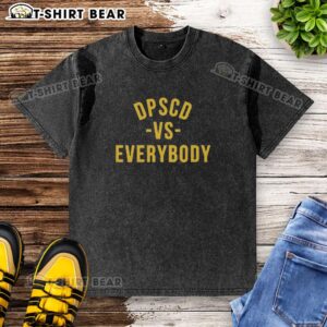 Top Dpscd Vs Everybody yellow washed t-shirt featuring bold graphic design for stylish casual wear.