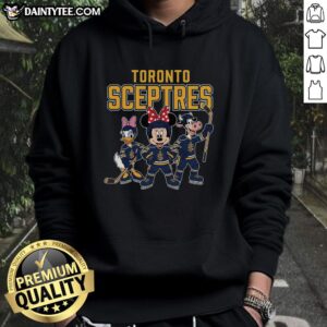 Cartoon design of Nice Toronto Scepters ice hockey team hoodie featuring vibrant colors and playful graphics.