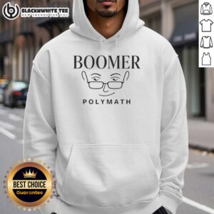 Alt Text: Pretty Boomer Polymath Minimalist Thinker Statement Hoodie in stylish design, perfect for creative thinkers and minimalists.