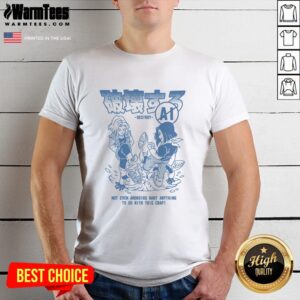 Official Destroy Ai Dragon Ball T-Shirt featuring a humorous design that androids avoid, perfect for anime fans.