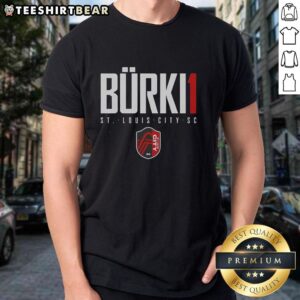 Premium Roman Burki St Louis City SC Elite T-Shirt featuring vibrant team colors and stylish design for fans.