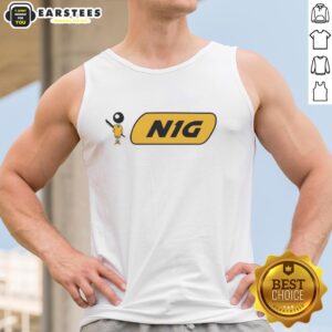 Bic Man pen figure wearing a N1g tank top, showcasing creativity and fun in a playful design.